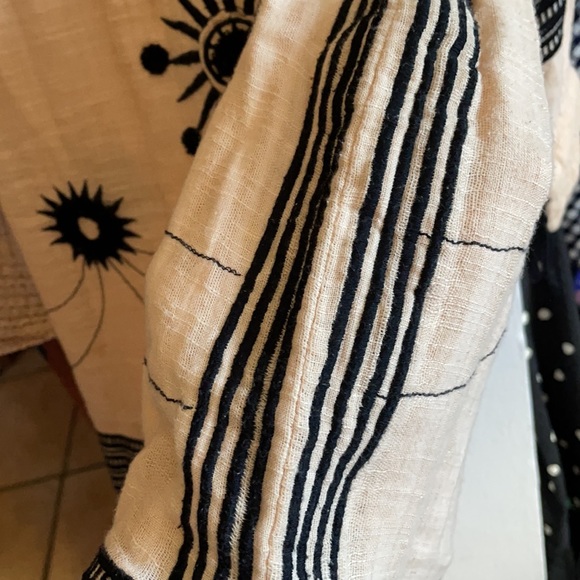 Free People New Romantics Pink Black Embroidered Tunic Dress S - Picture 12 of 16